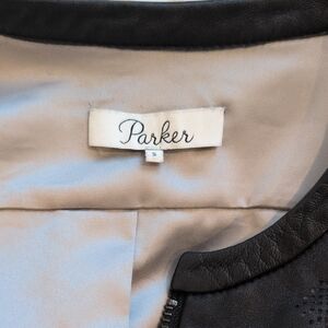 Parker Black Leather Bomber